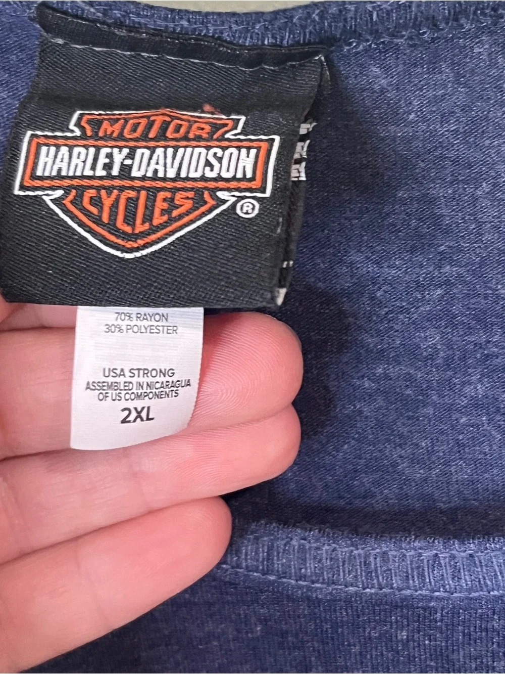 Harley-Davidson Navy Blue Tank Top with Orange Logo